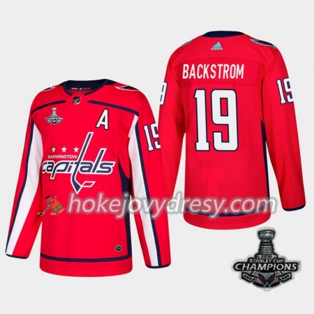 Pánské Hokejový Dres Washington Capitals Nicklas Backstrom 19 2018 Stanley Cup Champions Adidas Červená Authentic
